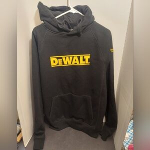 DeWalt Mens Size Medium Hoodie Hooded Pullover Sweatshirt Black Yellow Gold